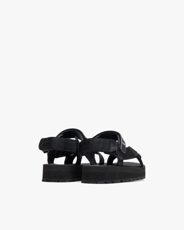 Black Sporty nylon band strap sandals - Image 3