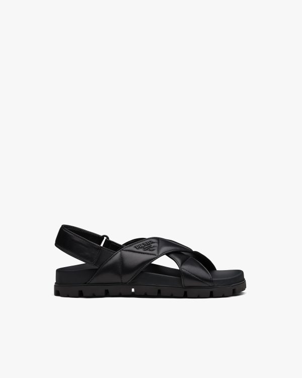 Black Sporty quilted nappa leather sandals - Image 2