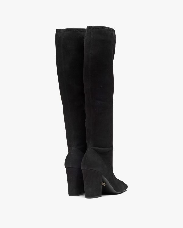 Black Stretch suede boots - Image 3