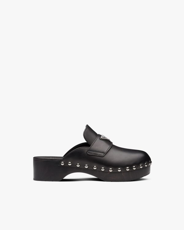 Black Studded leather clogs - Image 2