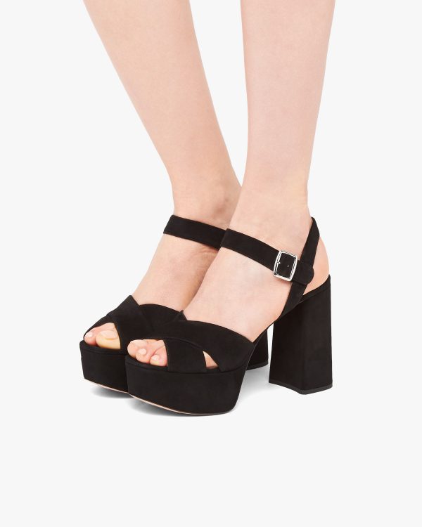 Black Suede platform sandals - Image 5