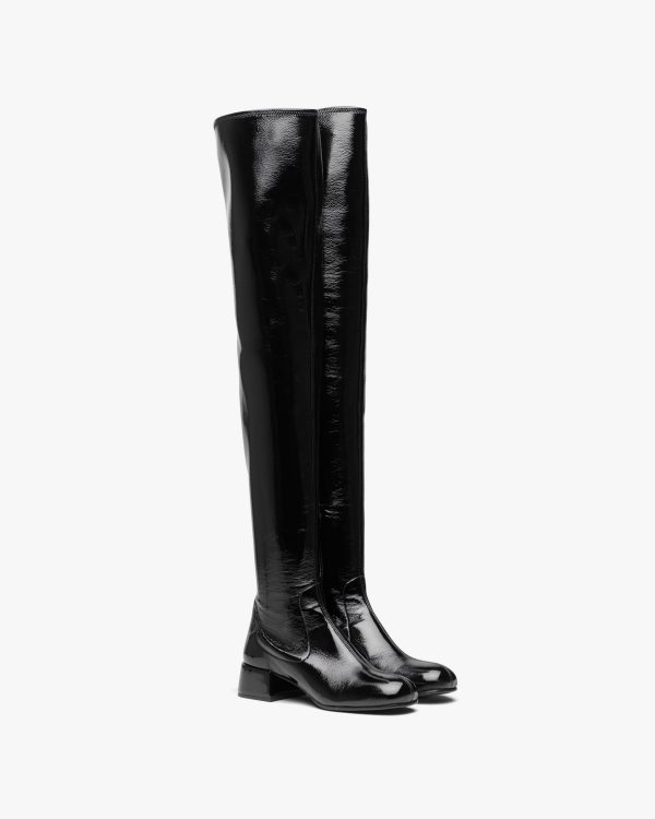 Black Technical patent leather boots