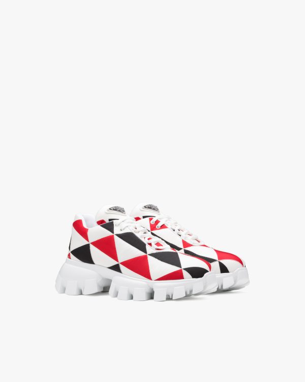 Black/red / White Printed nylon sneakers