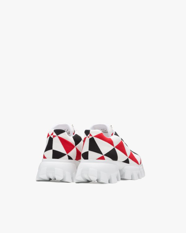 Black/red / White Printed nylon sneakers - Image 3