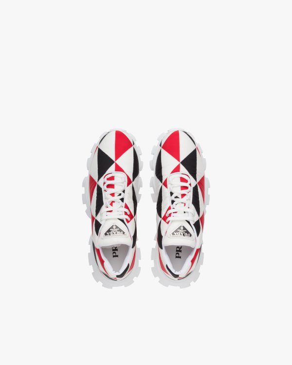 Black/red / White Printed nylon sneakers - Image 4
