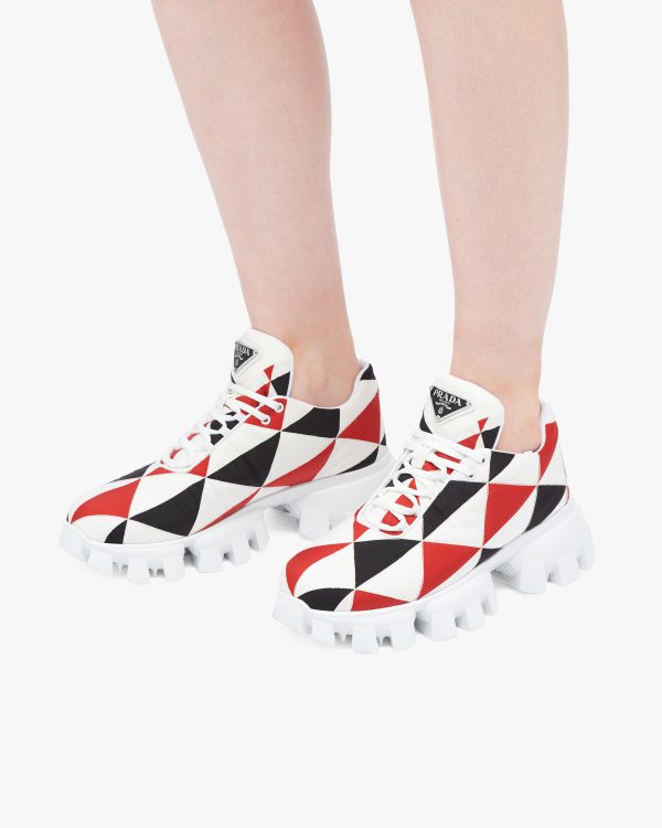 Black/red / White Printed nylon sneakers - Image 5