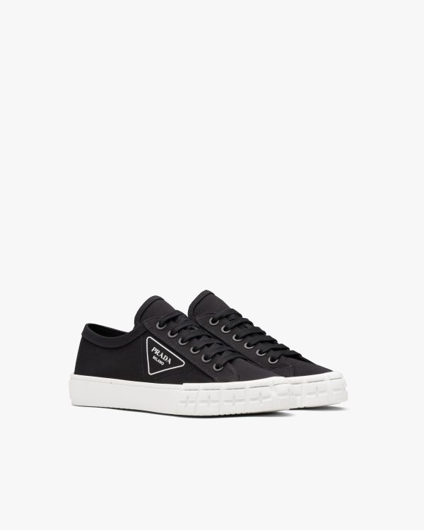 Black/white Gabardine fabric sneakers