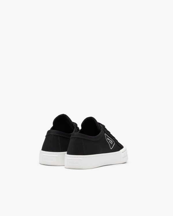 Black/white Gabardine fabric sneakers - Image 4