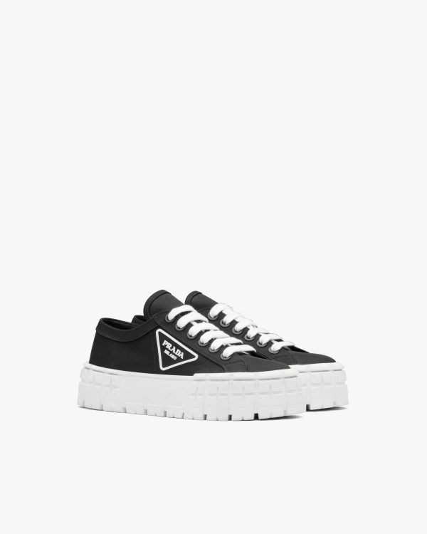 Black/white Nylon gabardine sneakers