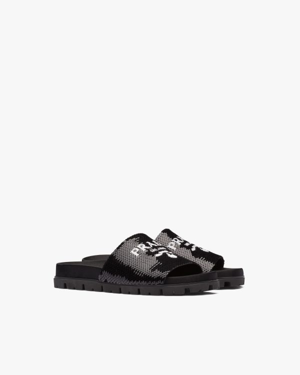 Black/white Sequin slides