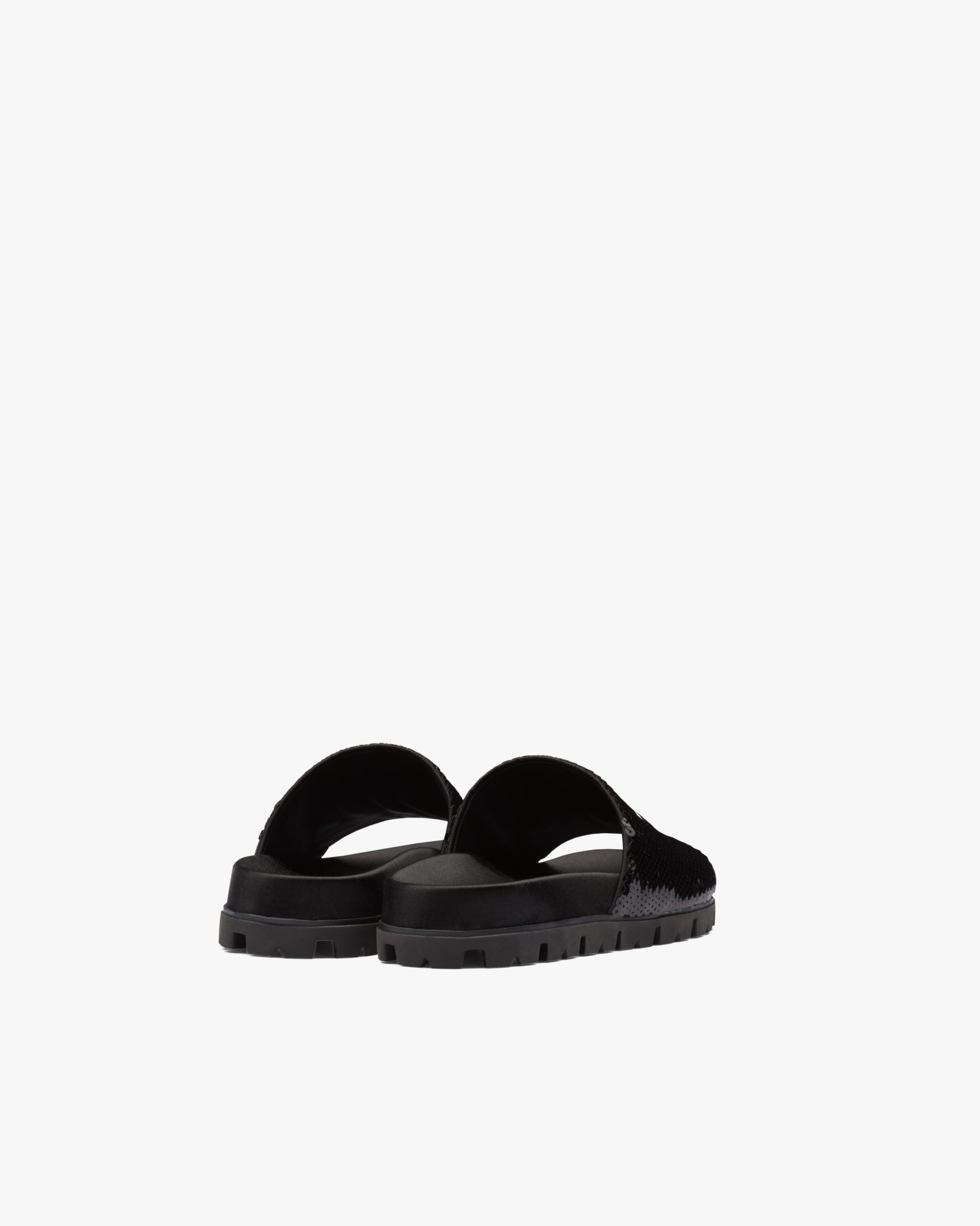 Black/white Sequin slides - Fake Prada Store