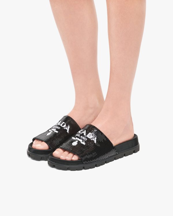 Black/white Sequin slides - Image 5