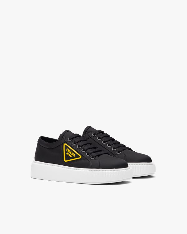 Black/yellow Nylon gabardine sneakers