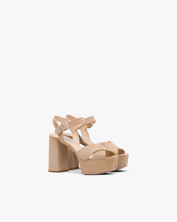 Cameo Beige Suede platform sandals
