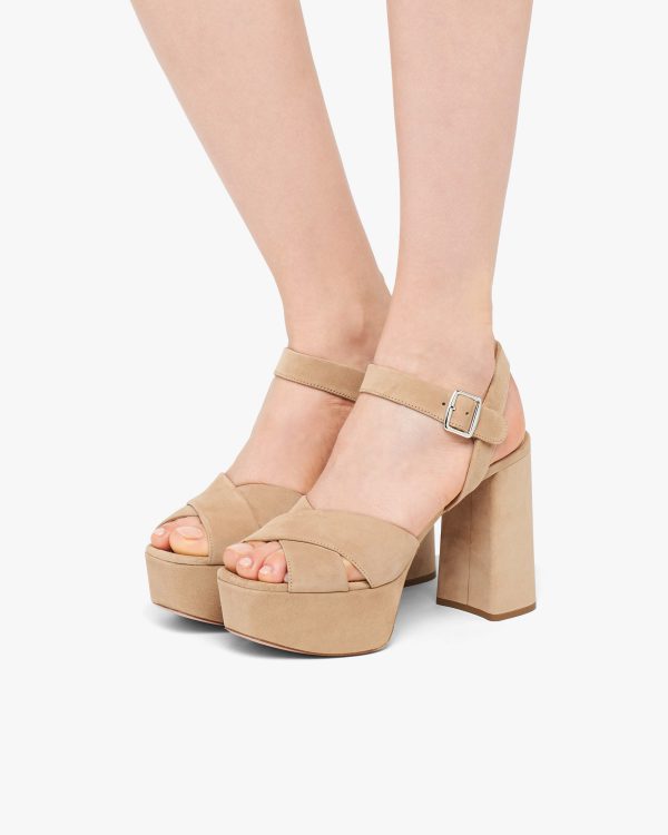 Cameo Beige Suede platform sandals - Image 5