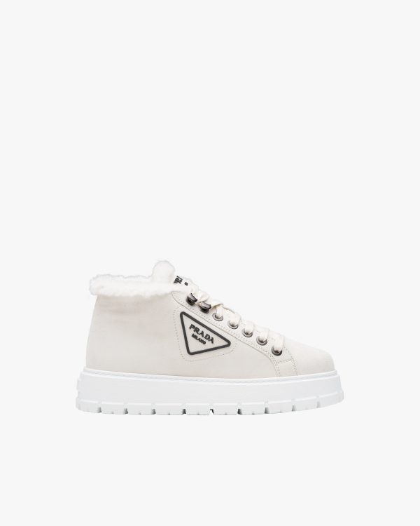 Chalk White Suede lace-up booties - Image 2