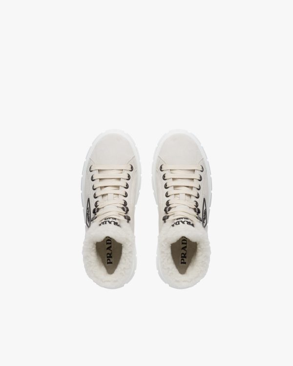 Chalk White Suede lace-up booties - Image 4