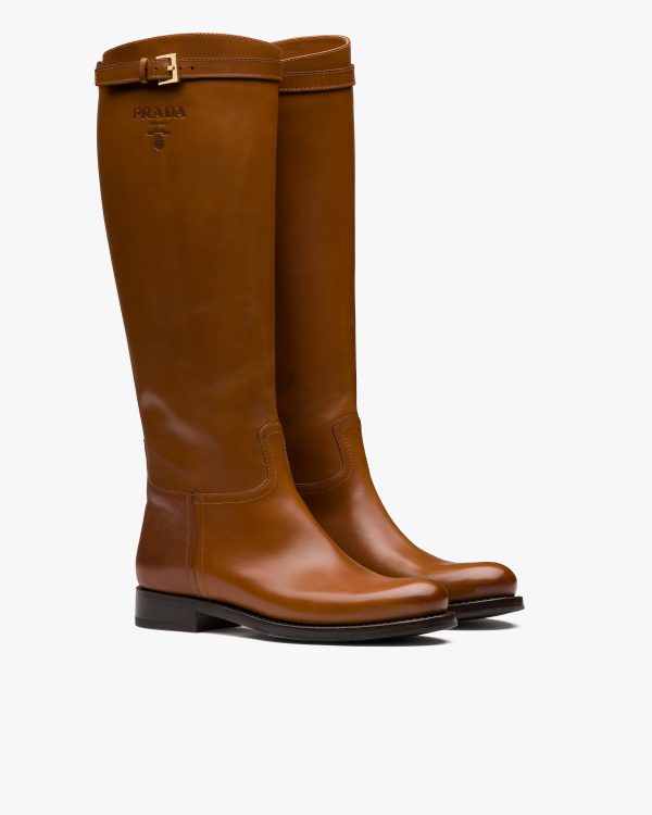 Cognac Leather boots