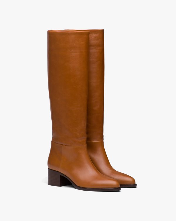 Cognac Leather boots