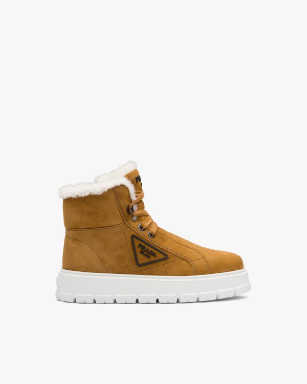 Cognac Suede lace-up booties - Image 2