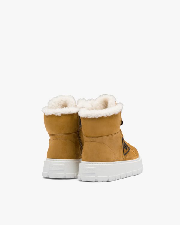 Cognac Suede lace-up booties - Image 3
