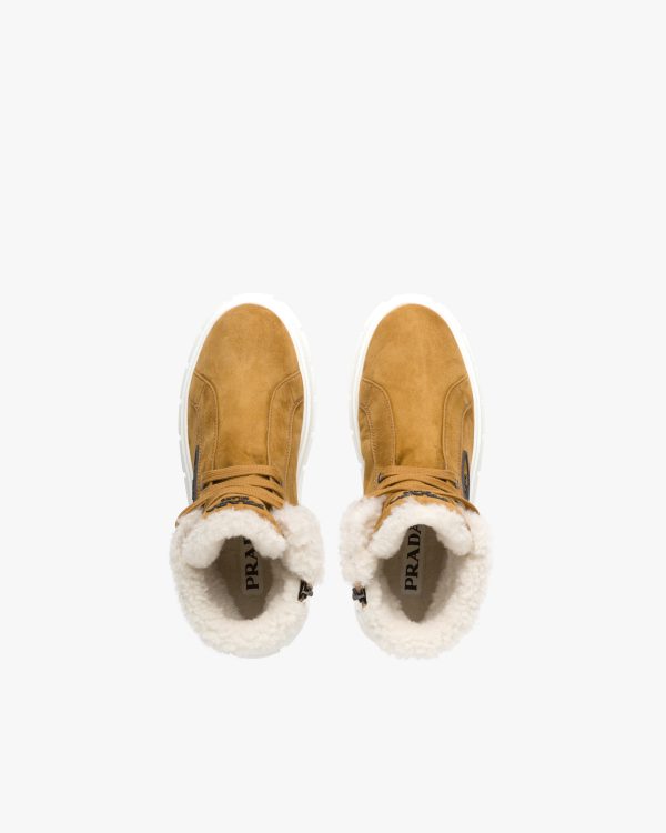 Cognac Suede lace-up booties - Image 4