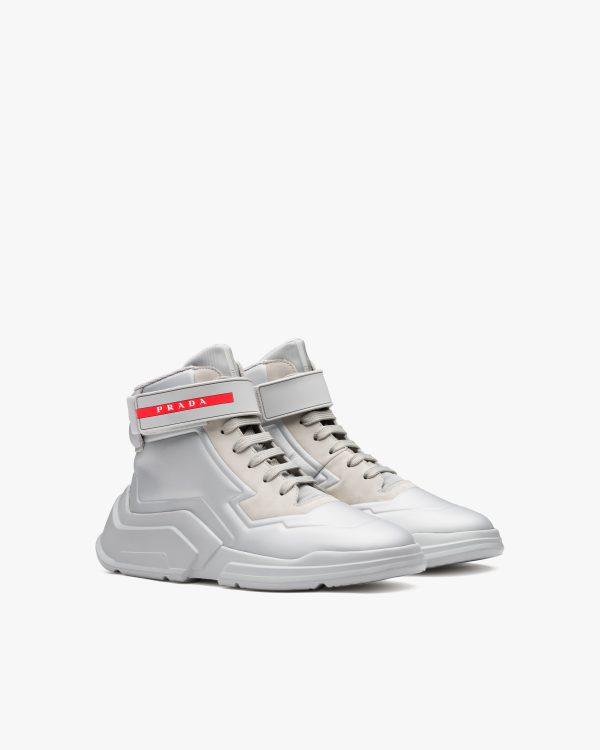 Crystal Prada Polarius 19 LR high-top sneakers