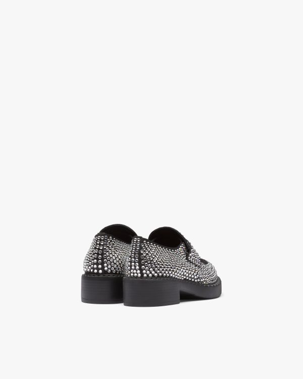 Crystal Satin loafers with crystals - Image 3