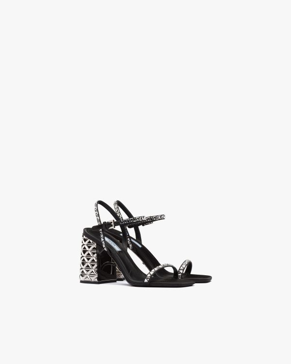 Crystal Satin sandals with crystals