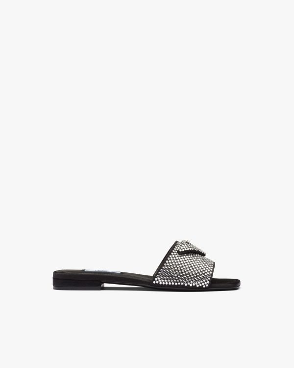 Crystal Satin slides with crystals - Image 2