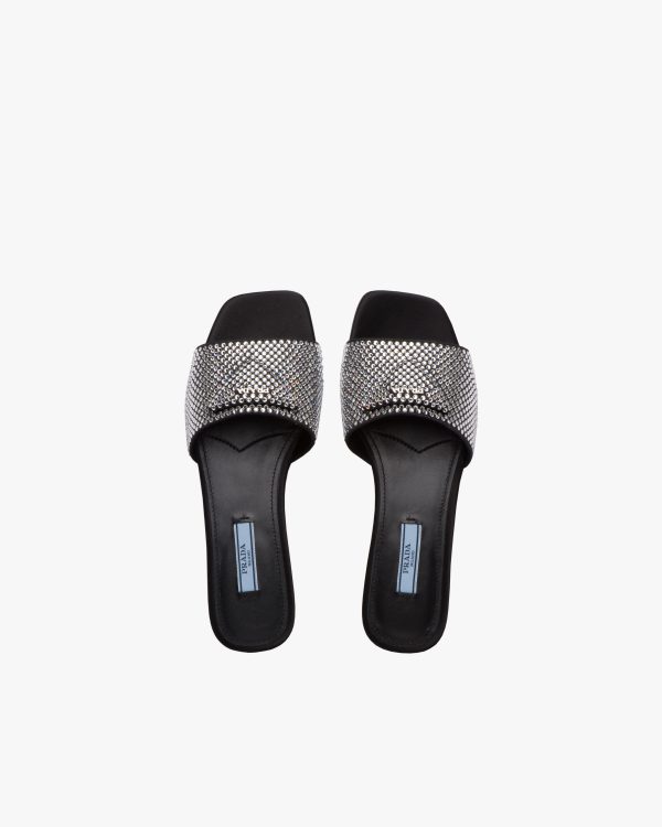Crystal Satin slides with crystals - Image 4