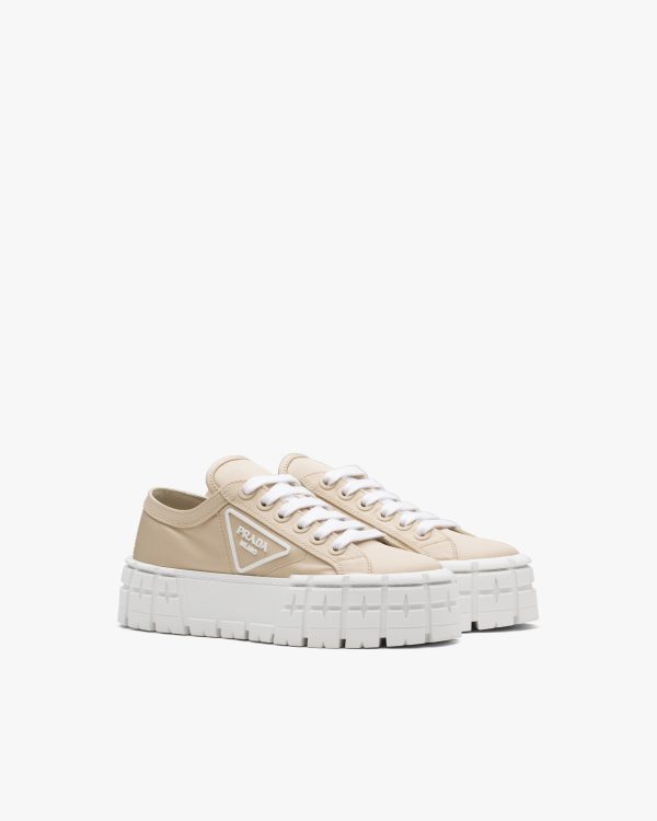 Desert Beige Double Wheel nylon gabardine sneakers