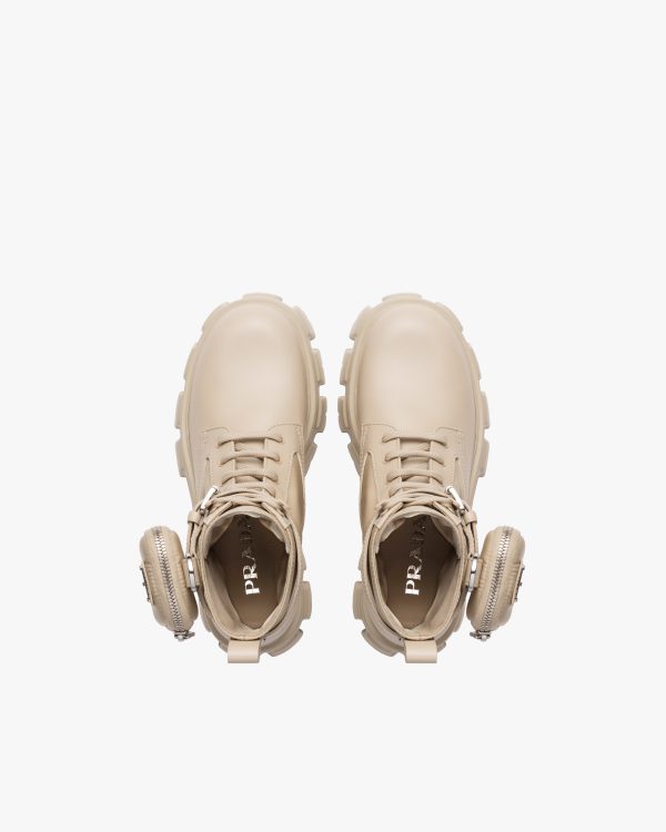 Desert Beige Monolith leather and nylon fabric combat boots - Image 4