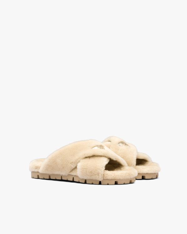 Ecru Shearling sandals