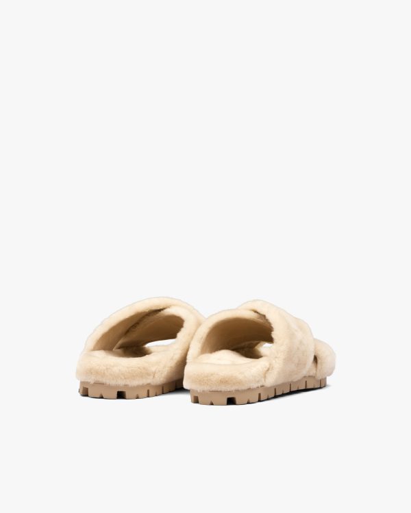 Ecru Shearling sandals - Image 3