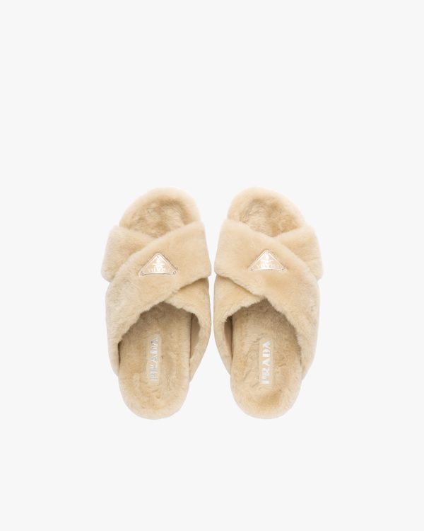 Ecru Shearling sandals - Image 4
