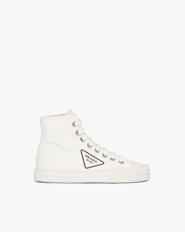 Ivory Cotton canvas high-top sneakers - Image 2