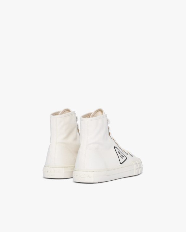 Ivory Cotton canvas high-top sneakers - Image 3