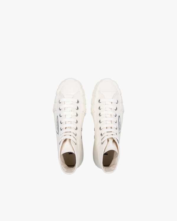 Ivory Cotton canvas high-top sneakers - Image 4