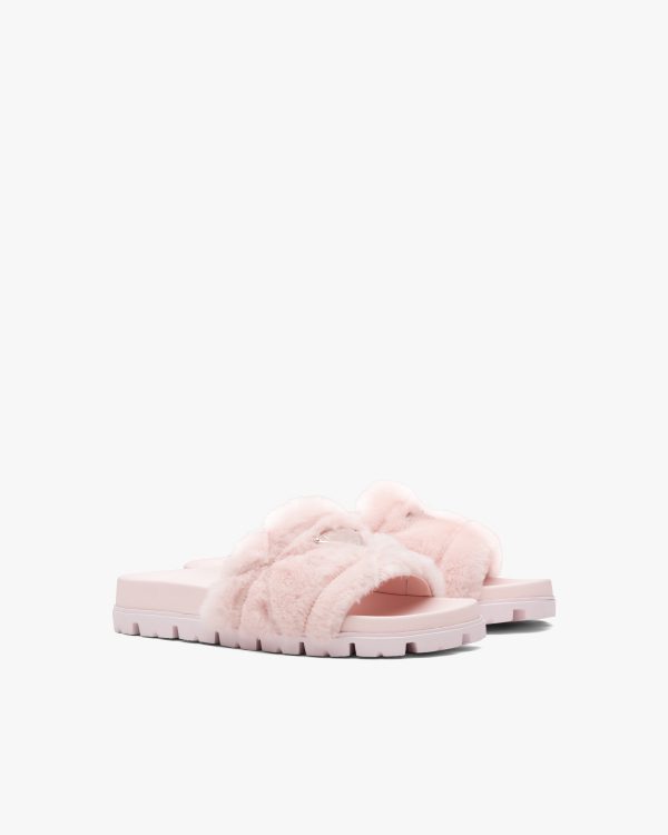 Orchid Pink Shearling slides