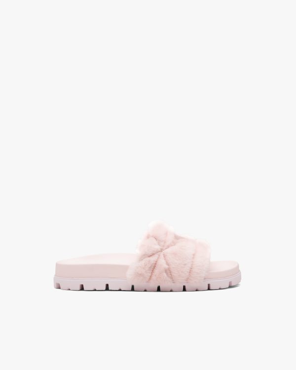 Orchid Pink Shearling slides - Image 2