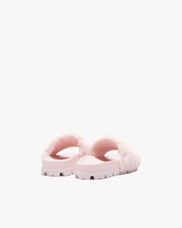 Orchid Pink Shearling slides - Image 3