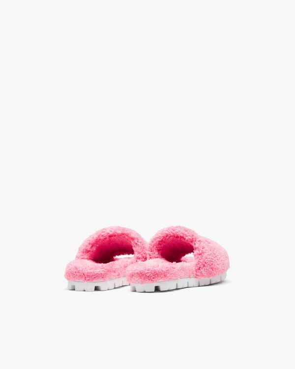 Petal Pink/black Terry cloth slides - Image 3
