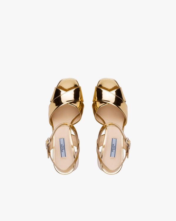 Platinum Metallic leather sandals - Image 4
