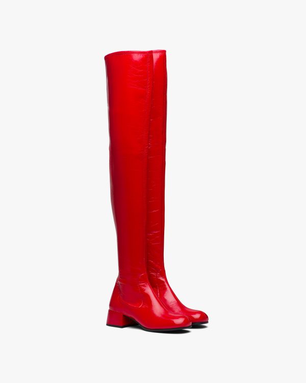 Red Technical patent leather boots