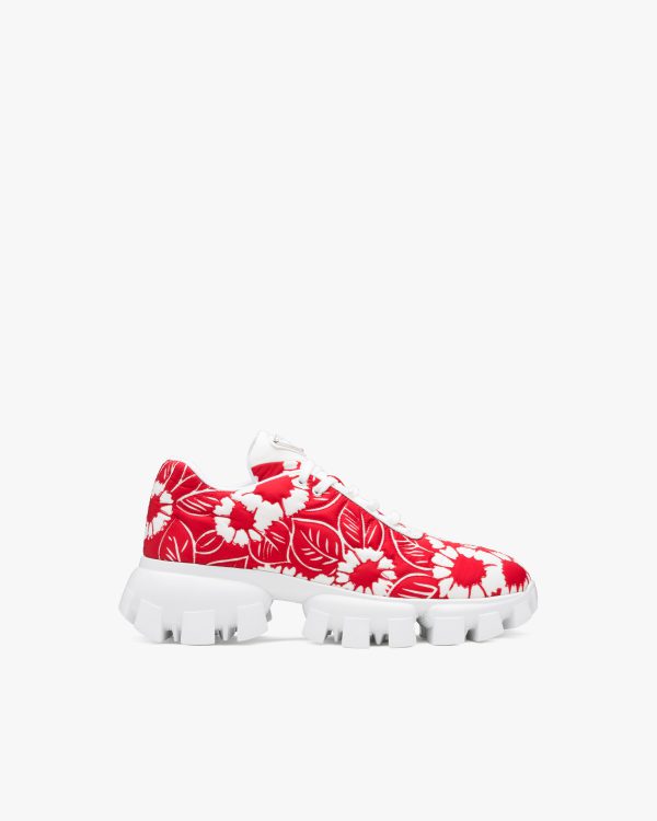 Red/white Printed nylon sneakers - Image 2