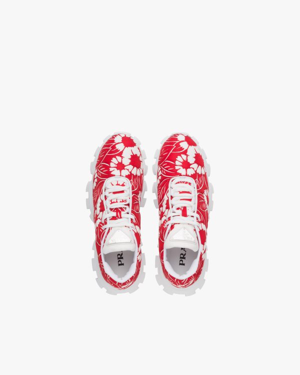 Red/white Printed nylon sneakers - Image 4