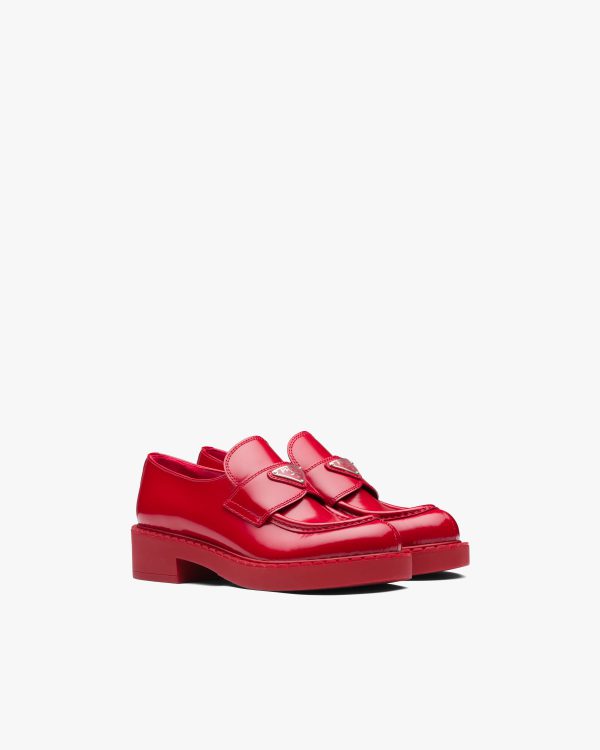 Scarlet Chocolate brushed leather loafers