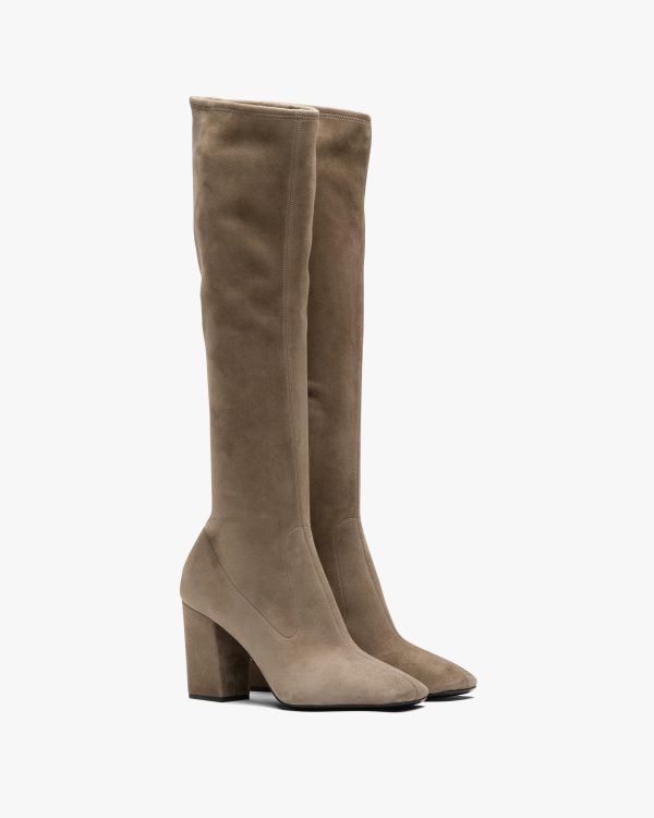 Stone Stretch suede boots