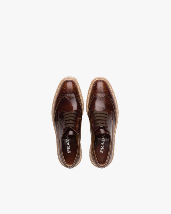 Tobacco Microsole brushed leather shoes - Image 4